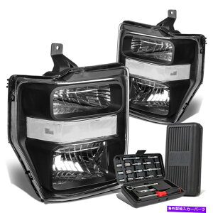 USwbhCg 2008-2010tH[hX[p[f[eByAubN/NAR[i[wbhCgv+c[{bNX For 2008-2010 Ford Super Duty Pair Black/Clear Corner Headlight Lamps+Tool Box