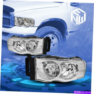 USwbhCg 02-05hbWRAMgbNChromnEWÕNAR[i[̃wbhCgv̌ For 02-05 Dodge Ram Truck Chrom Housing Clear Corner Headlight Lamps Replacement