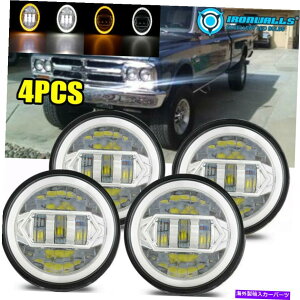 USwbhCg 4PCS 5.75 "EhH4NLEDwbhCgH5006 DRLtBbgV{[C10 C20 K10 K20 4pcs 5.75" Round H4 Chrome LED Headlights H5006 DRL Fit Chevy C10 C20 K10 K20
