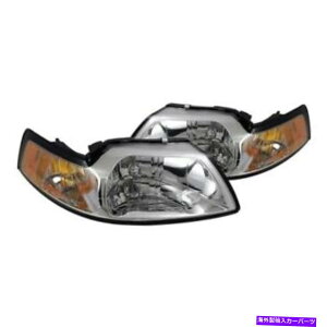 USwbhCg XpC_[I[gNX^wbhCg - 1999N - 2004tH[h}X^Ô߂̃N5064493 Spyder Auto Crystal Headlights-Chrome For 1999-2004 Ford Mustang #5064493