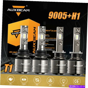 USwbhCg AUXBeam 4X 9005 + H1 140WR{LEDwbhCgdLbg6500KzCgHI HI LOr[T1 AUXBEAM 4x 9005+H1 140W Combo LED Headlight Bulbs Kit 6500K White Hi Lo Beam T1