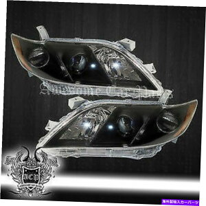 US�w�b�h���C�g 07-09 CAMRY 4DR LE SE XLE���ڌ����w�b�h���C�g�����v�u���b�N�E�A���o�[ For 07-09 Camry 4Dr Le Se Xle Direct Replacement Head Lights Lamps Black Amber�y���s�A���i�z