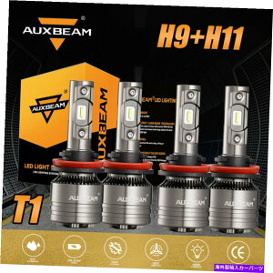 USwbhCg AUXBeam 70W 4X H9 + H11 H9 H8 LEDwbhCgdLbg6500Kɂ̓[r[fR[_T1 AUXBEAM 70W 4x H9+H11 H9 H8 Led Headlight Bulbs Kit 6500K Hi Low Beam Decoder T1