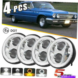 US�w�b�h���C�g 4pc 5-3 / 4 5.75 LED�w�b�h���C�g�A���o�[�G���W�F���A�C�t�B�b�g�V�{���[�C���p���G���J�~�m�G�X�e�[�g 4PC 5-3/4 5.75 LED Headlights Amber Angel Eye Fit Chevy Impala El Camino Estate�y���s�A���i