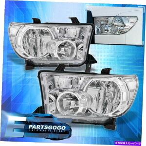 USwbhCg 07-13 TOYOTA TUNDRA 08-17 Sequoia Chrome CleařpwbhCgv For 07-13 Toyota Tundra 08-17 Sequoia Chrome Clear Replacement Headlights Lamps