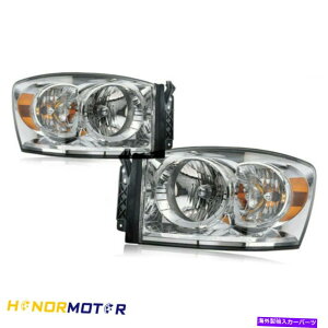 USwbhCg 2006-2008Dodge RAM 2500sbNAbv̂߂LH + RHwbhCgNNAwbhvASSY LH+RH Headlights Chrome Clear Headlamps ASSY For 2006-2008 Dodge Ram 2500 Pickup
