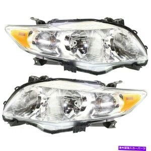 USwbhCg Capa Headlamp LHRh ChromenEWO09-10g^J[x[XCEXLE CAPA Headlamp LH and RH Chrome Housing For 09-10 Toyota Corolla Base CE LE XLE