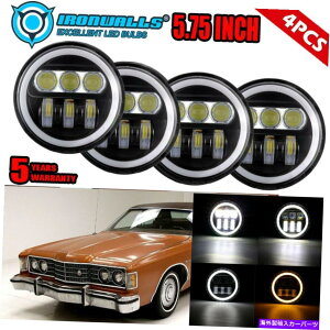 US�w�b�h���C�g Ford Galaxie 500 1962-1974�̂��߂Ƀt�B�b�g����4�{5.75 LED�w�b�h���C�g�A���o�[�p�̖�H5006�t�B�b�g 4x 5.75 LED Headlight Amber Angle Eyes H5006 Fit for Ford Galaxie 500 1962-1974�y���s�A���i�z