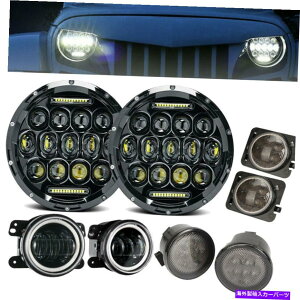 USwbhCg 7 "C`LEDwbhCg+ 4"^[tF_[CgBlub Combo for Jeep Wrangler JK 7"INCH LED Headlights +4" Fog Turn Fender Lights Blub Combo For Jeep Wrangler JK