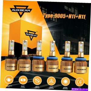 USwbhCg AUXBeam 3ZbgH11 9005 H11 LEDԂ̃wbhCgLbg[r[̖̓d AUXBEAM 3 Sets H11 9005 H11 LED Car Headlight Kit High Low Beam Fog Bulbs