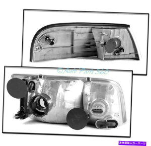 USwbhCg 98-11tH[hNErNgAN[wbhCg+R[i[vW / BLUE LED DRLLbg FOR 98-11 FORD CROWN VICTORIA CHROME HEAD LIGHTS +CORNER LAMP W/BLUE LED DRL KIT