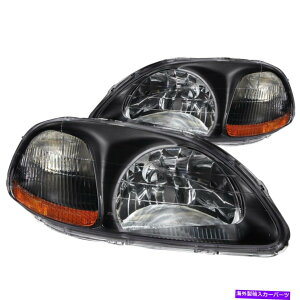 USwbhCg Anzo USA 121067NX^wbhCgZbg96-98VrbNɃtBbg Anzo USA 121067 Crystal Headlight Set Fits 96-98 Civic