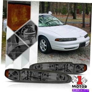 USwbhCg 98-02 oldsmobile intiguê߂̉̐FwbhCgAo[^[M̔˔ Smoke Tinted Headlight Amber Turn Signal Reflector for 98-02 Oldsmobile Intrigue
