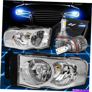 USwbhCg FIT 2002-2005_bWgbNMNX^wbhCgvW / LEDXX^CN Fit 2002-2005 Dodge Truck Signal Crystal Headlight Lamp W/LED Slim Style Chrome
