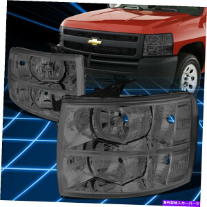 USwbhCg 07-14 Silverado GMT900X[NnEWO̓wbhCgv̎ւ For 07-14 Silverado GMT900 Smoked Housing Clear Side Headlight Lamps Replacement