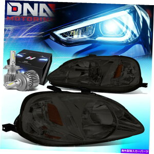 USwbhCg 1999-2000z_VrbNEK^CvRbNwbhCgW / LEDLbg+N[t@X[N FOR 1999-2000 HONDA CIVIC EK TYPE-R LOOK HEADLIGHTS W/LED KIT+COOL FAN SMOKED