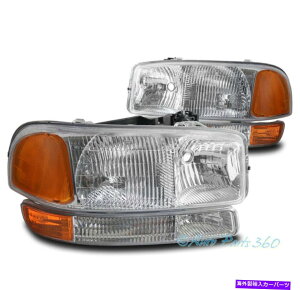 US�w�b�h���C�g 99-07 GMC Sierra / 00-06 Yukon XL�����w�b�h���C�g�����vW /�o���p�[�M�� FOR 99-07 GMC SIERRA/00-06 YUKON XL REPLACEMENT HEADLIGHTS LAMPS W/BUMPER SIGNAL�y���s�A���i�z