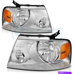 USwbhCg FITS FORD F-150 2004-2008NNAwbhCgAZuwbhv̌ Fits Ford F-150 2004-2008 Chrome Clear Headlights Assembly Headlamps Replacement