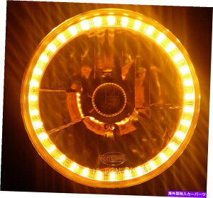 USwbhCg Ao[7 "EhLEDn[OH4wbhvGWFACW[vRubicon TJ JK Unlimited Amber 7" Round LED Halo Ring H4 Headlamps Angel Eye Jeep Rubicon TJ JK Unlimited