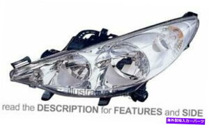 USwbhCg LHDwbhCgPeugeot 207 2006tHOCgNς݂̔wiȂ LHD Headlight Peugeot 207 2006 Right Without Fog Light Chromed Background