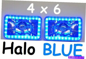 US�w�b�h���C�g 6×4 4×6 160×100 JTX�̓V�g�̖ڂ̃w�b�h���C�g�̃w�b�h���C�g30 x Led Blue Halo 6x4 4x6 160x100 JTX Angel Eye Head Lights Headlights with 30 x LED BLUE Halo�y���s�A���i�z