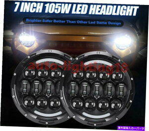 US�w�b�h���C�g �h�b�g105W 7 LED�w�b�h�����vFaros 7 Pulgadas 5500LM�ۃ_�C�r���O�w�b�h�����v�̂��߂̃W�[�v DOT 105W 7 led headlamp faros 7 pulgadas 5500LM round diving headlamp for Jeep�y���s�A���i�z