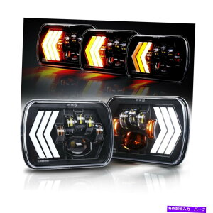 USwbhCg OVOTOR 7X6 LEDwbhCg55W`5×7C`̃wbhCgzCgAo[A... OVOTOR 7x6 LED Headlights 55W Square 5x7 inch Headlights with White&Amber Arr...