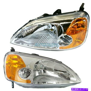 USwbhCg 2̃nQwbhCg̐VZbg2001-03z_VrbNHO2518102 HO2519102 New Set Of 2 Halogen Head Light Fits 2001-03 Honda Civic HO2518102 HO2519102
