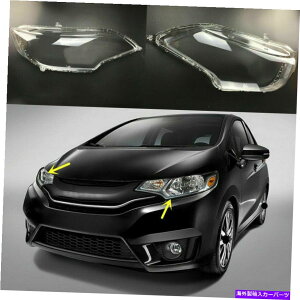 USwbhCg LHRHwbhCgJo[z_tBbg/WY2014-17̂߂̐ڒܕtPCݒ LH&RH Headlight Cover Set Transparent PC With Glue for Honda Fit / Jazz 2014-17