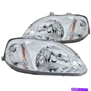 USwbhCg AhRNX^wbhCg99-00z_VrbN̂߂̃N121179 Anzo Crystal Headlights Chrome For 99-00 Honda Civic #121179