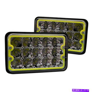 US�w�b�h���C�g Chevy C5500 Kodiak 03 Race Sport 4x6 "�����`Chrome Halo LED�w�b�h���C�g For Chevy C5500 Kodiak 03 Race Sport 4x6" Rectangular Chrome Halo LED Headlights