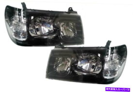 USヘッドライト Toyota Landcruiser 100/105シリーズヘッドライトブラックペアFZJ HZJ HDJ UZJ fit Toyota Landcruiser 100/105 Series Headlights BLACK PAIR FZJ HZJ HDJ UZJ