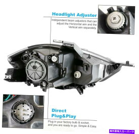 USヘッドライト 13-16ドッジダーツLEDバーブラックハロゲンプロジェクターヘッドライトランプW /バンパーDRL For 13-16 Dodge Dart LED Bar Black Halogen Projector Headlight Lamp w/Bumper DRL