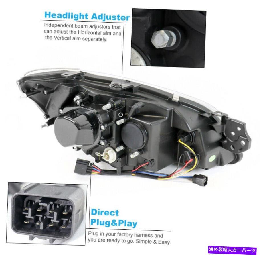 USヘッドライト 06-07 Subaru Imperza [HIDモデル] LEDブラックプロジェクターヘッドライト ブルーDRLキット For 06-07 Subaru Impreza [HID Model] LED Black Projector Headlight  Blue DRL Kit