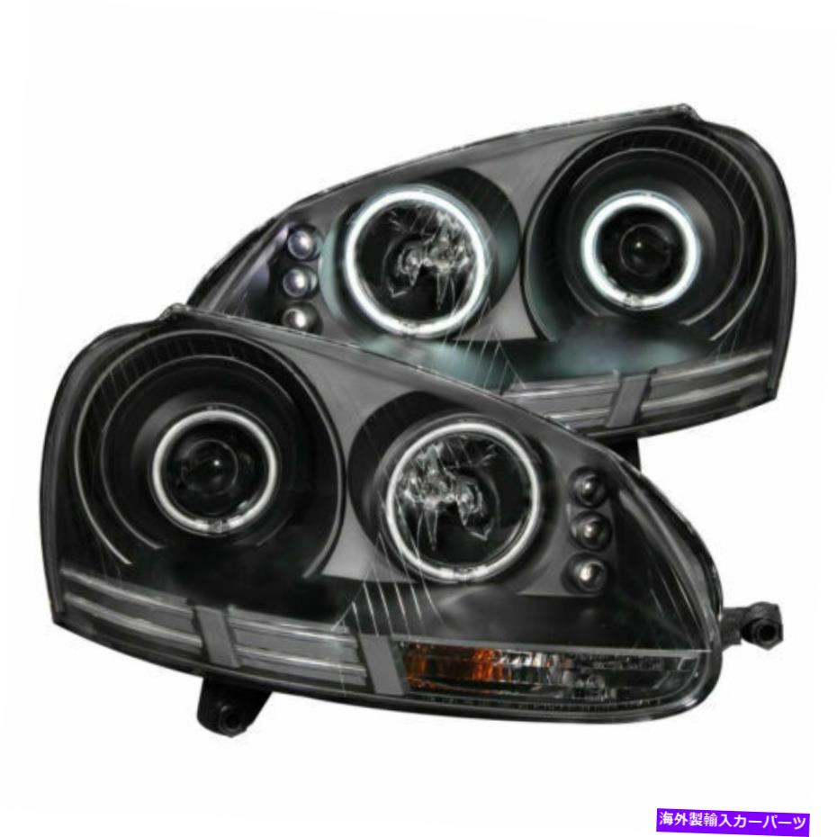 USヘッドライト 06-09フォルクスワーゲンジェット/ GTI /ウサギのためのAnzo 121345ブラックプロジェクターのヘッドライト Anzo 121345 Black Projector Headlights for 06-09 Volkswagen Jetta/GTI/Rabbit：Us Custom Parts Shop USDM