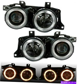 USヘッドライト BMW E34 5シリーズ＆E32 7シリーズ2 / 1988-12 / 1995のための黒い天使の目のヘッドライト BLACK ANGEL EYE HEADLIGHTS for BMW E34 5 SERIES & E32 7 SERIES 2/1988-12/1995