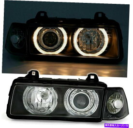 USヘッドライト BMW E36 3シリーズクーペ＆カブリオコンバーチブルモデルのための黒い天使の目のヘッドライト BLACK ANGEL EYE HEADLIGHTS FOR BMW E36 3 SERIES COUPE & CABRIO CONVERTIBLE MODEL