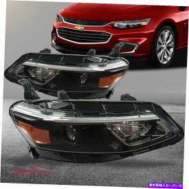 USヘッドライト フィット2016-2018シボレーマリブヘッドライトヘッドランプハロゲンペアLH / RH Fit 2016-2018 Chevrolet Malibu Headlights Headlamps Halogen Pair LH/RH