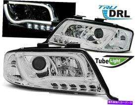 USヘッドライト Headlights LED DRL LTIライトチューブアウディA6 C5 4B 97-01 Chrome Freeship US Headlights LED DRL Inside LTI Light Tube AUDI A6 C5 4B 97-01 Chrome FreeShip US