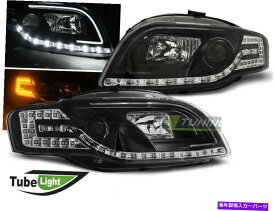 USヘッドライト ヘッドライトは、Audi A4 B7 2004 2008 Black Freeshipのための内部のLED LTIライトチューブ Headlights LED LTI LIGHT TUBE Inside for AUDI A4 B7 2004-2008 Black FreeShip US