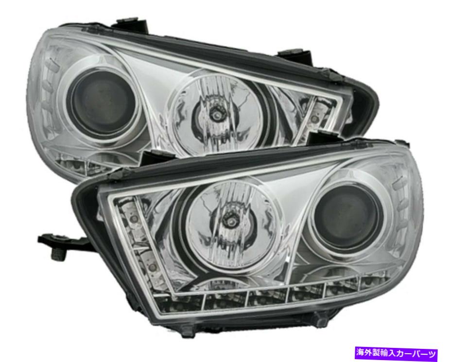 USヘッドライト LED DRL付き08からVW SciRocco 3用のクリアクローム仕上げヘッドライトセット Clear chrome finish headlight set for VW Scirocco from 08 with LED DRL