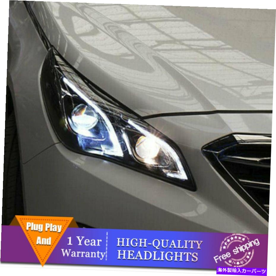 USヘッドライト Hyundai Sonata Headlights二重レンズビームプロジェクターHID LED DRL 2015-2017 For Hyundai Sonata Headlights Double Lens Beam Projector HID LED DRL 2015-2017