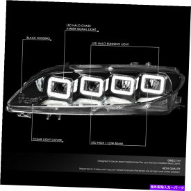 USヘッドライト Mazda 6 03-05黒のペアのためのLED DRL Halo逐次追跡ヘッドライトランプ LED DRL Halo Sequential Chasing Headlight Lamps for Mazda 6 03-05 Black Pair