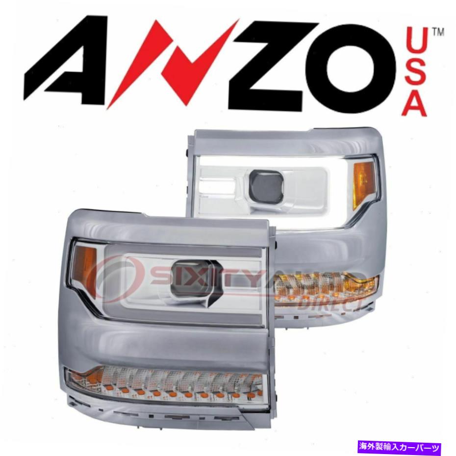 USヘッドライト 電気照明本体の外観QFのためのAnzousa 111374ヘッドライトセット AnzoUSA 111374 Headlight Set for Electrical Lighting Body Exterior qf