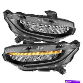 USヘッドライト Anzo 121527プロジェクターヘッドライトセットブラック16-17ホンダシビックNEW Anzo 121527 Projector Headlight Set Black For 16-17 Honda Civic NEW