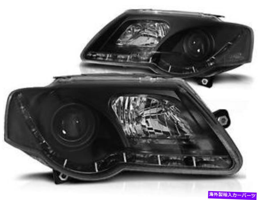 USヘッドライト VW Passat 3C 05-10のための昼間のランニングライトDRLと黒仕上げヘッドライト Black finish Headlights with daytime running lights DRL FOR VW Passat 3C 05-10