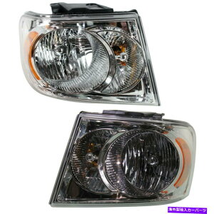 USwbhCg 2007N2009ÑhbWDurango̍ẼNnEWO2PC Headlight Set For 2007-2009 Dodge Durango Left and Right Chrome Housing 2Pc