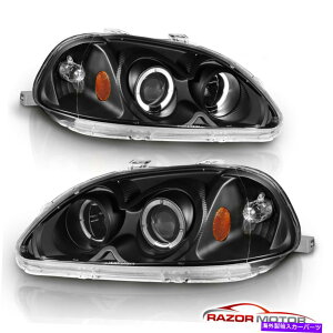 USwbhCg yLED HALOz1996N1997N1997N1997Nz_VrbN2/3 / 4DRvWFN^[ubNwbhCgyA [LED Halo]For 1996 1997 1998 Honda Civic 2/3/4Dr Projector Black Headlights Pair