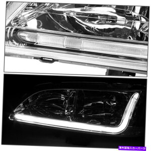 USwbhCg 1998-2002z_AR[hyAN[nEWONAR[i[wbhCgW / LED DRL FOR 1998-2002 HONDA ACCORD PAIR CHROME HOUSING CLEAR CORNER HEADLIGHT W/LED DRL