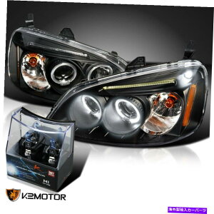 USwbhCg 2001-2003z_VrbN2 / 4DRubNn[vWFN^[wbhCg+ H1nQd For 2001-2003 Honda Civic 2/4Dr Black Halo Projector Headlights+H1 Halogen Bulbs